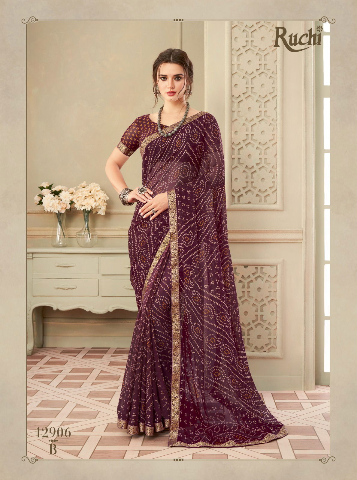 Simaya By Ruchi Printed Designer Chiffon Sarees Wholesale Market In Surat